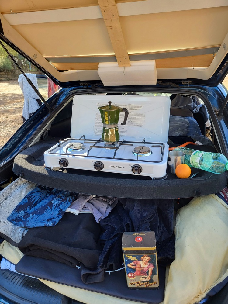flat lay photo of car camping gear (1) essential gear for cheap NZ road trip